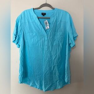 Torrid Aqua Button-Up Blouse